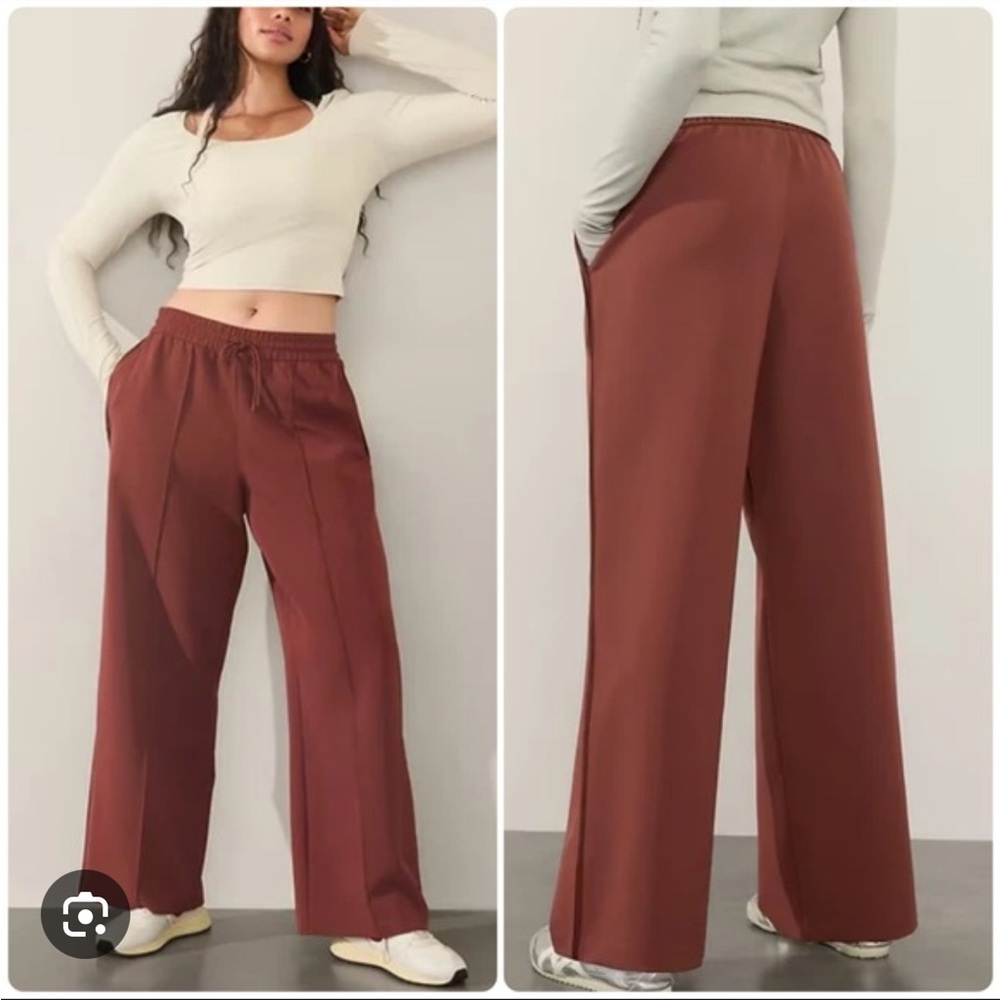 Athleta Wide Leg Pants in Rust